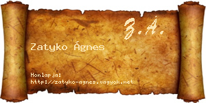 Zatyko Ágnes névjegykártya